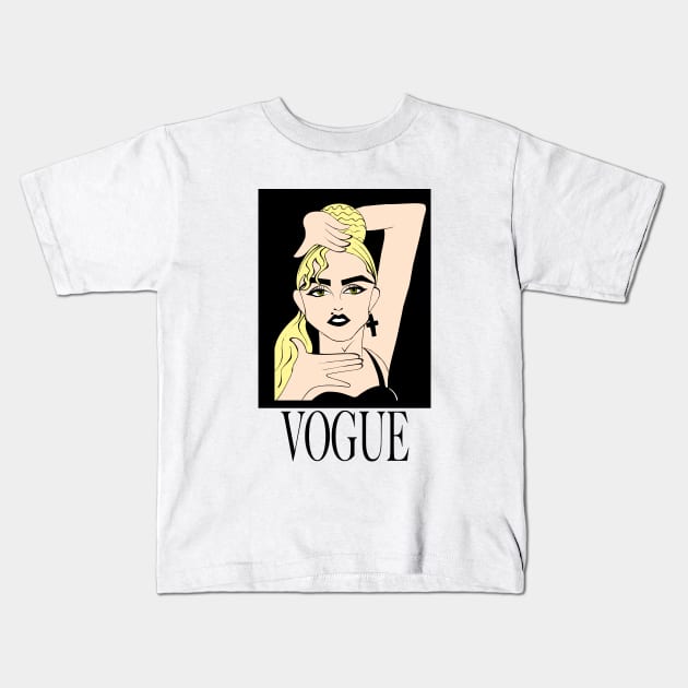 LEGENDARY VOGUE POP SINGER FAN ART Kids T-Shirt by cartoonistguy